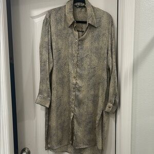 Zara Leopard Print Collared Dress